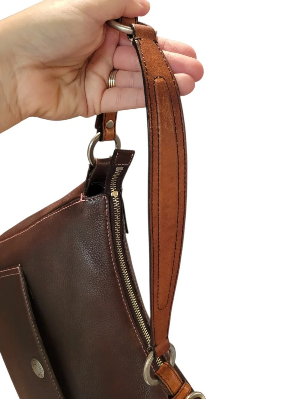 Y2K Coach Chelsea Brown Pebbled Leather Hobo Shoulder Bag Purse